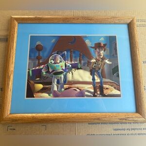 Disney Store 1996 Toy Story Lithograph Framed 12"x15" Woody Buzz Commemorative